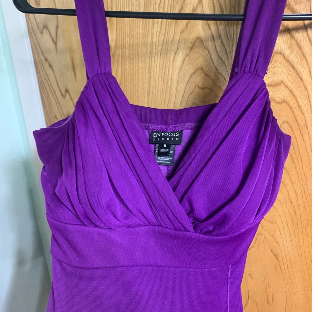 Purple chiffon cocktail dress